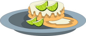 Lemon and vanilla pancake drawing clipart