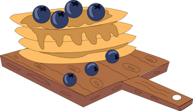 Pancake with blueberries clipart