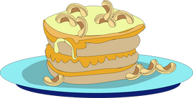 Pancake with cashews drawing clipart