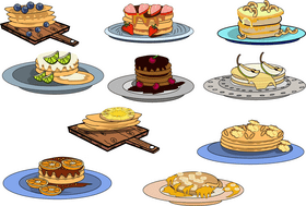 Fruit pancakes vector