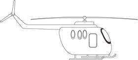Helicopter black and white clipart