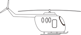 Helicopter cartoon black and white clipart
