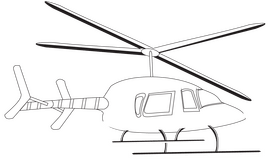 Helicopter black and white clipart
