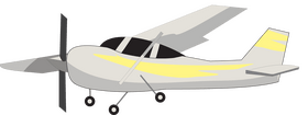 Grey and yellow plane clipart