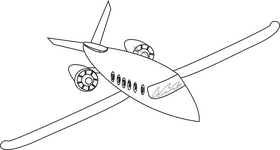 Plane illustration black and white clipart