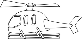 Helicopter drawing black and white clipart