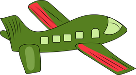 Green plane drawing clipart