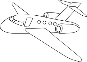 Airplane black and white clipart