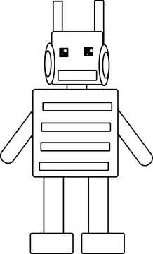 Free robot black and white clipart