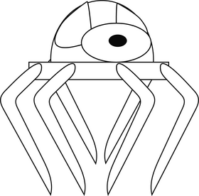 Spinder robot black and white clipart