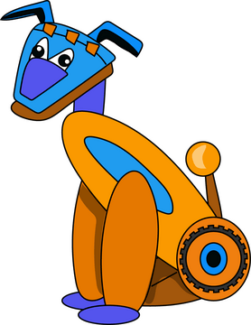 Cartoon dog robot clipart