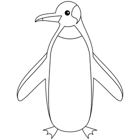 Penguin black and white clipart