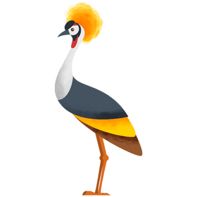 Crowned crane bird clipart