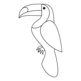 Toucan black and white clipart