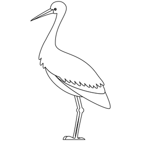Stork black and white clipart