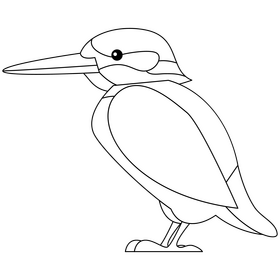 Kingfisher black and white clipart