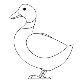 Duck black and white clipart