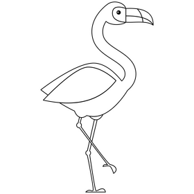 Flamingo black and white clipart