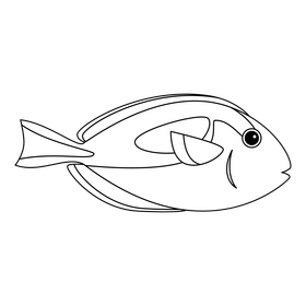 Blue grass guppy fish drawing black and white clipart free download