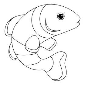 Clown fish black and white clipart