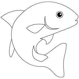 Salmon fish black and white clipart