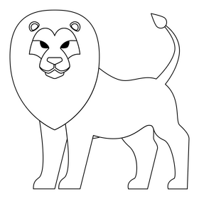 Lion black and white clipart