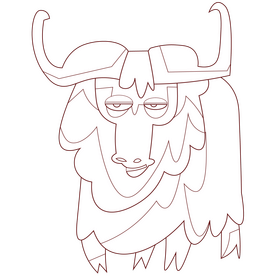 Goat big black and white clipart