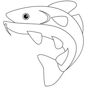 Cod fish black and white clipart
