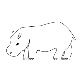 Hippo black and white clipart free download