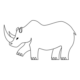 Rhino black and white clipart