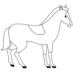 Horse black and white clipart