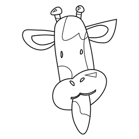 Giraffe tongue black and white clipart