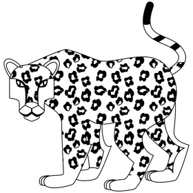Leopard black and white clipart