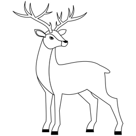 Deer black and white clipart