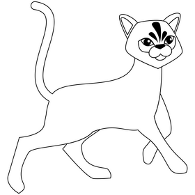 Cat black and white clipart
