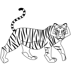 Tiger black and white clipart