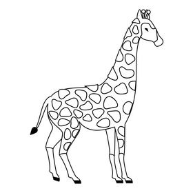 Giraffe black and white clipart free download