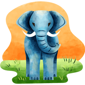 Elephant front view vector