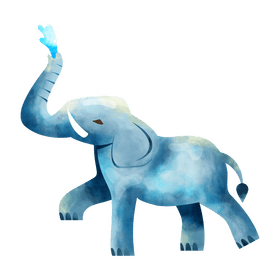 Elephant spraying water clipart