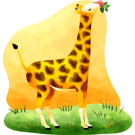 Giraffe eating vector