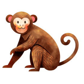 Monkey sitting clipart