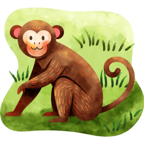 Monkey sitting vector