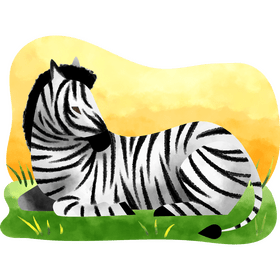 Zebra lying down vector