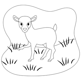 Sheep lamb drawing black and white clipart