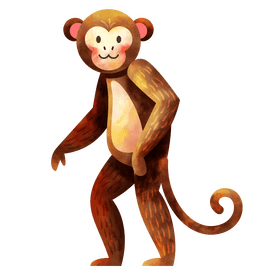 Monkey standing clipart
