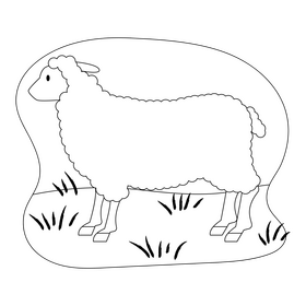 Sheep drawing black and white clipart