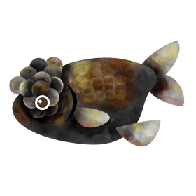 Black ranchu goldfish clipart