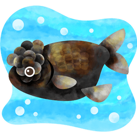 Black ranchu goldfish vector