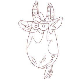 Cute goat male black and white clipart