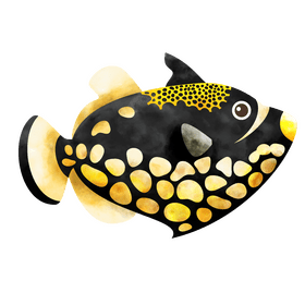 Clown trigger fish clipart